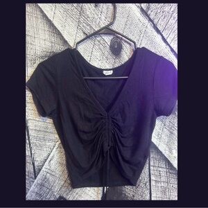 Garage Black Ruched Crop Top